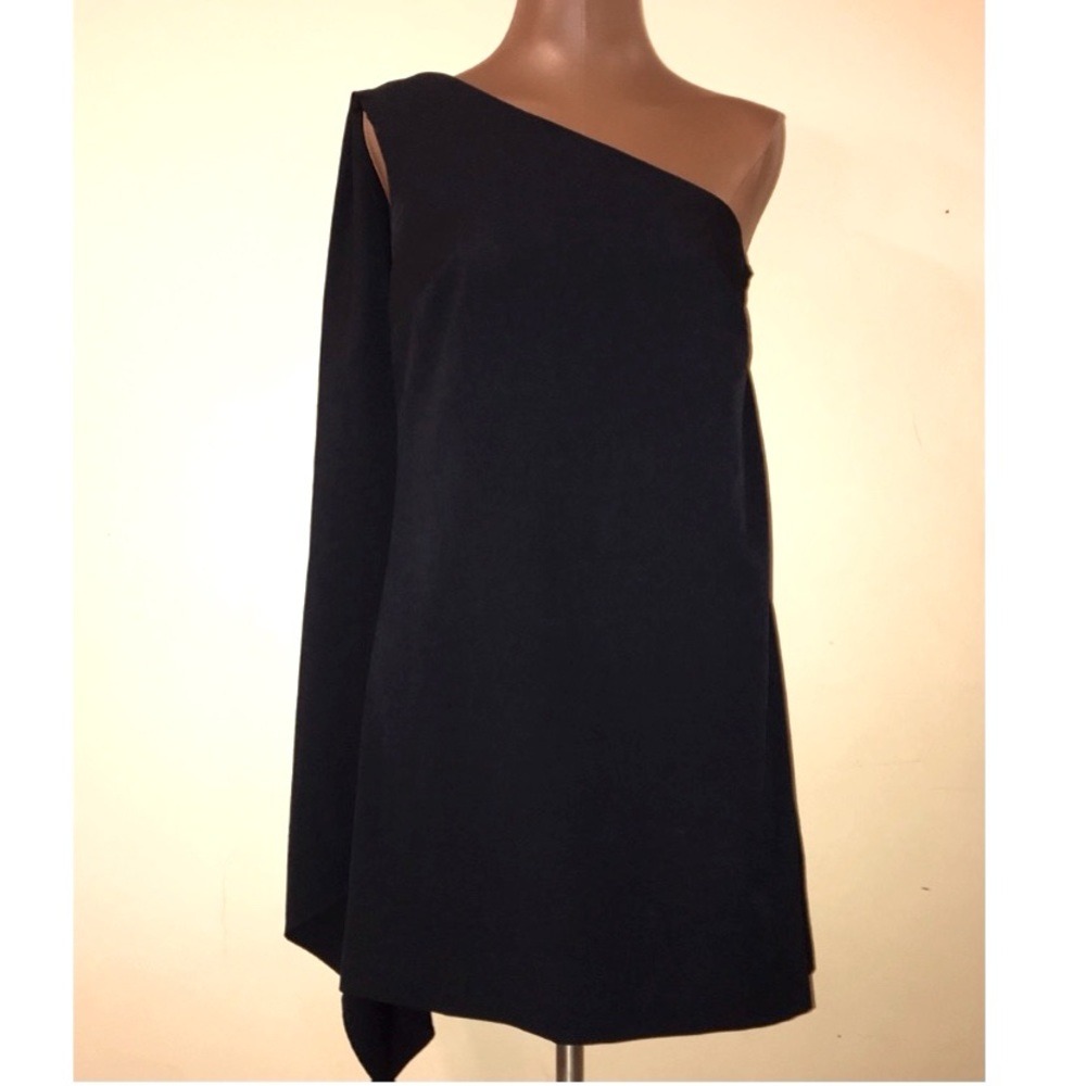 Topshop One Shoulder Half Cape Navy MiniDress